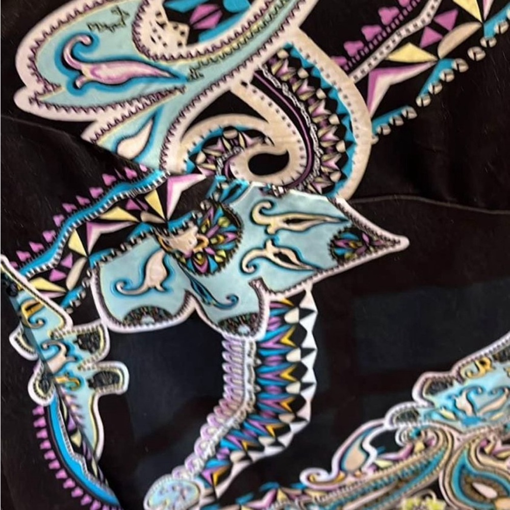 Ladies Maxi Dress Size XS Black/Turquoise - Picture 5 of 8